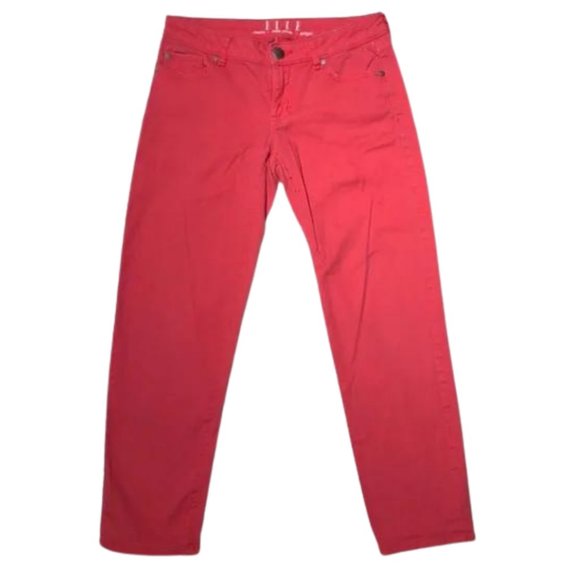 Elle Orangish Pink Salmon Skinny Ankles Jeans - Picture 1 of 12